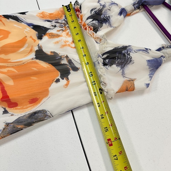 BCBGeneration Floral Maxi Summer Dress Size 2 White Orange - Picture 11 of 15